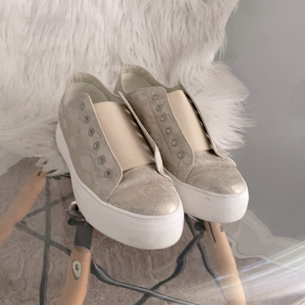 Volatile Gold Sneakers Platform Snake Embossed